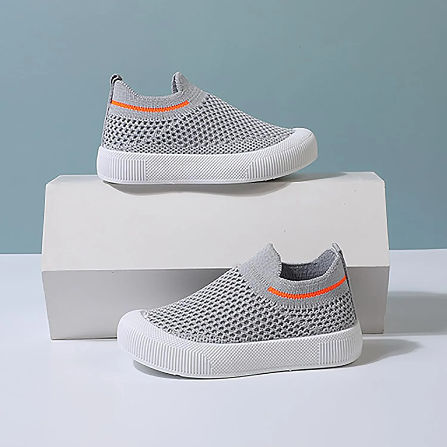 SOFMUO Baby Boys Girls Toddler Sneakers Kids Lightweight Knit Walking Shoes Mesh Breathable Tennis Trainers Shoe 1-3 Yrs…