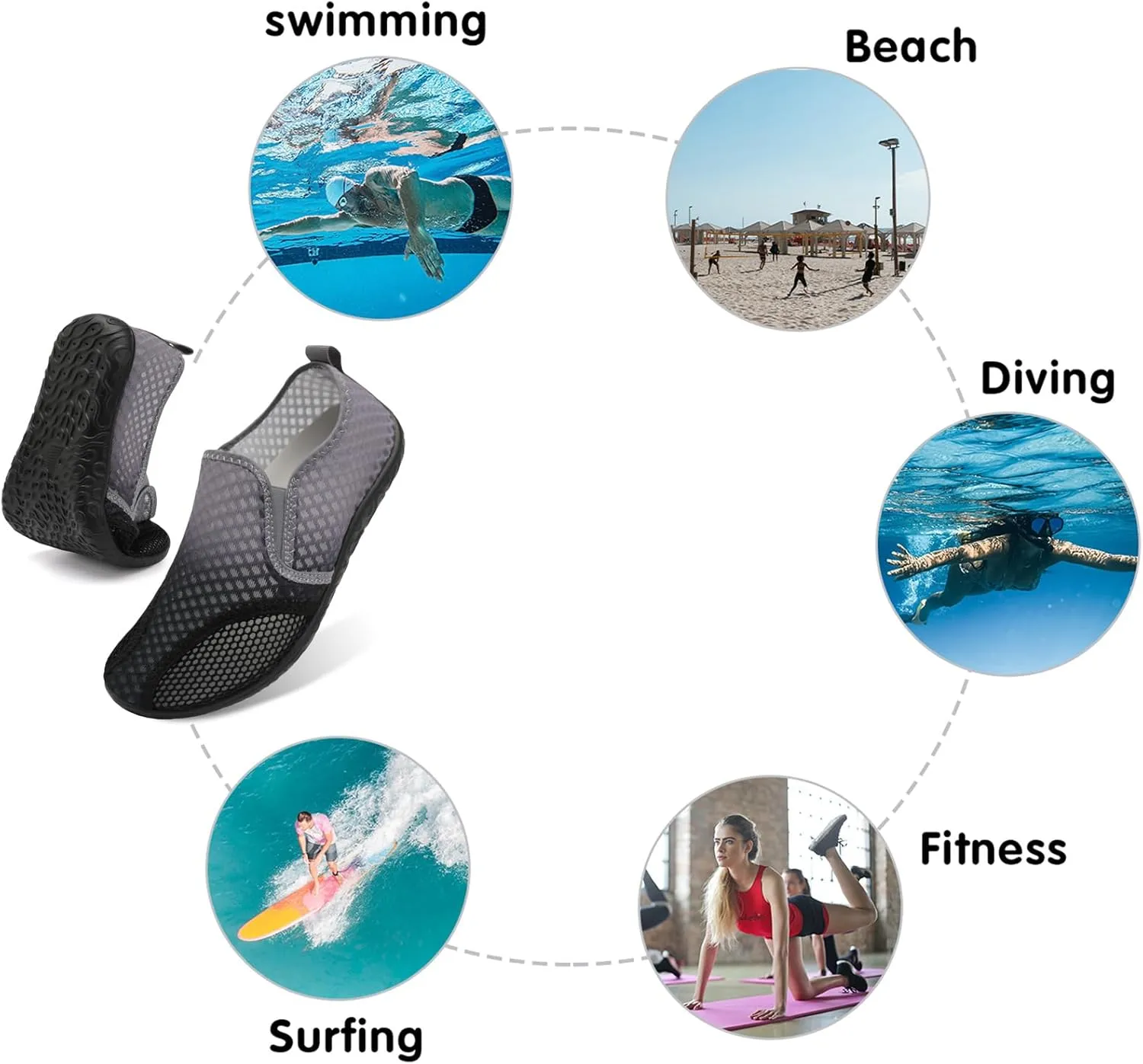 Spesoul Water Shoes for Women Men Quick-Dry Swim Shoes Barefoot Aqua Socks Breathable Beach Sandals for Pool Surf Travel Camping Yoga Outdoor Sports