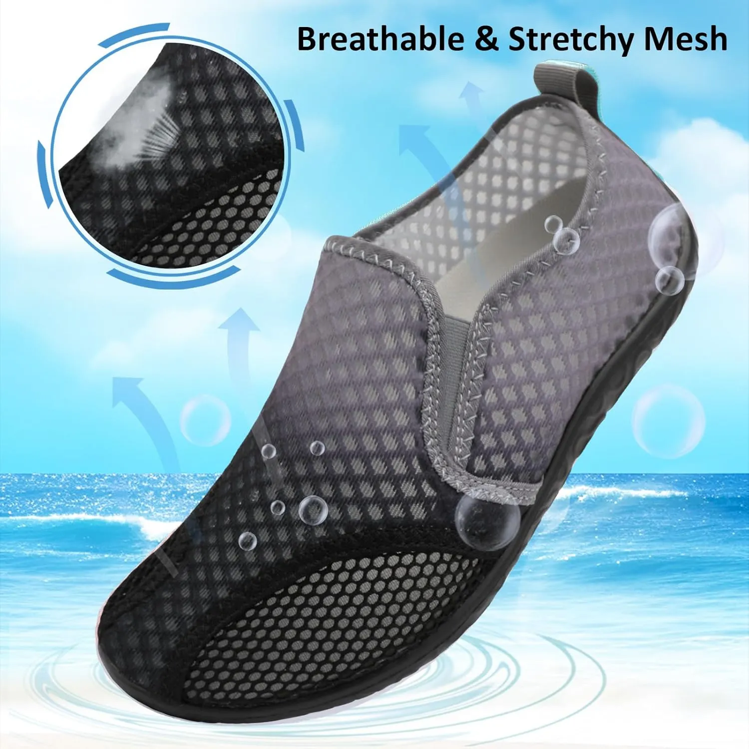 Spesoul Water Shoes for Women Men Quick-Dry Swim Shoes Barefoot Aqua Socks Breathable Beach Sandals for Pool Surf Travel Camping Yoga Outdoor Sports