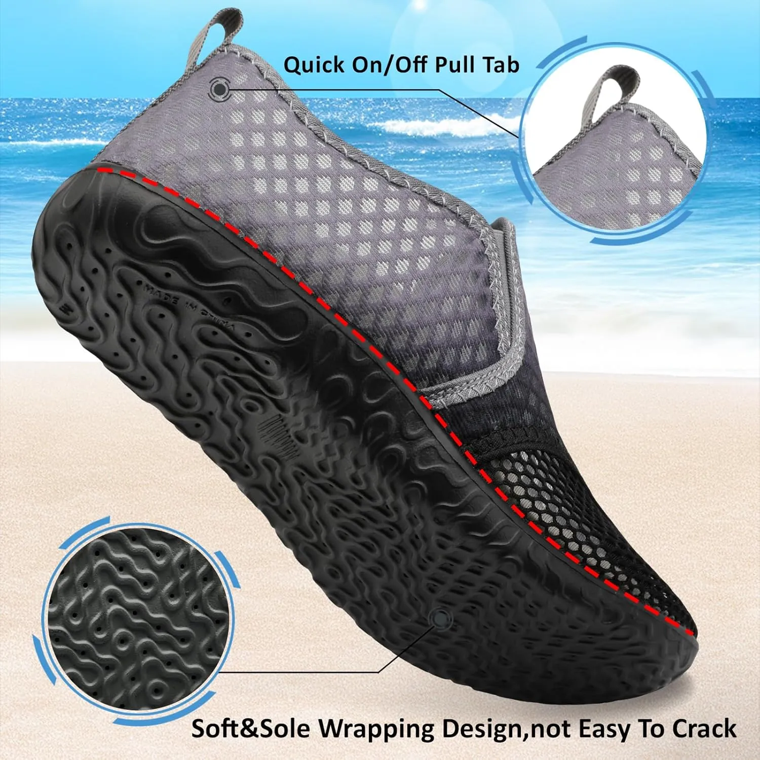 Spesoul Water Shoes for Women Men Quick-Dry Swim Shoes Barefoot Aqua Socks Breathable Beach Sandals for Pool Surf Travel Camping Yoga Outdoor Sports
