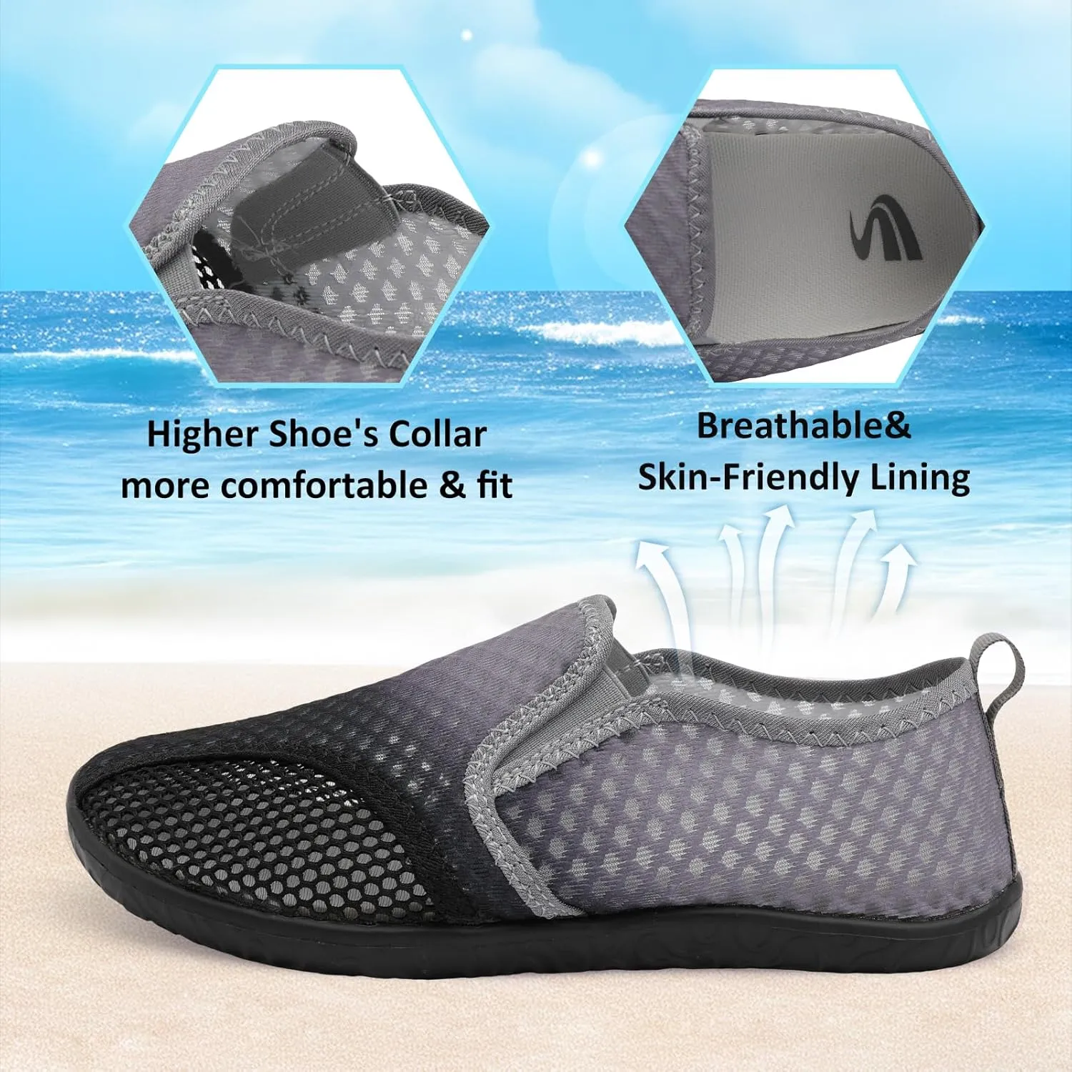 Spesoul Water Shoes for Women Men Quick-Dry Swim Shoes Barefoot Aqua Socks Breathable Beach Sandals for Pool Surf Travel Camping Yoga Outdoor Sports