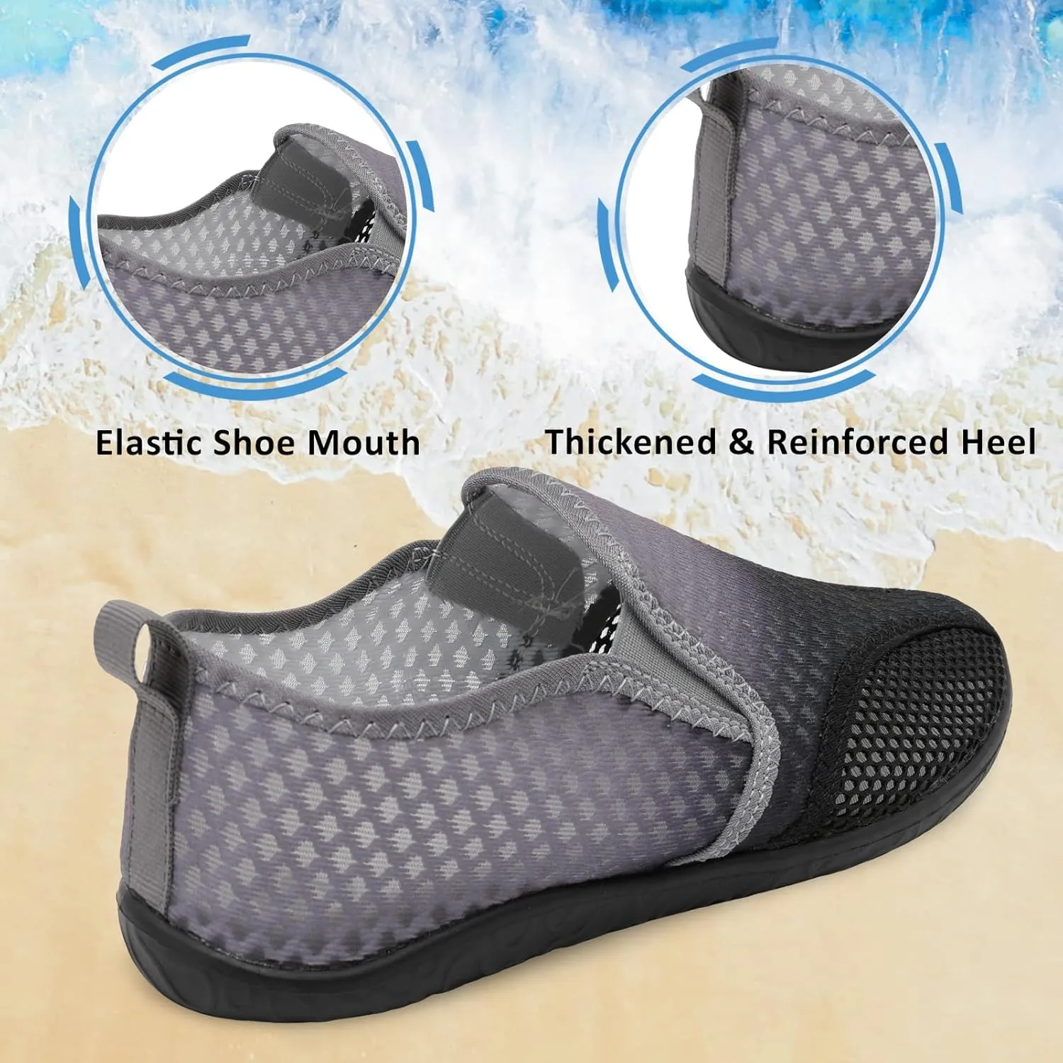 Spesoul Water Shoes for Women Men Quick-Dry Swim Shoes Barefoot Aqua Socks Breathable Beach Sandals for Pool Surf Travel Camping Yoga Outdoor Sports
