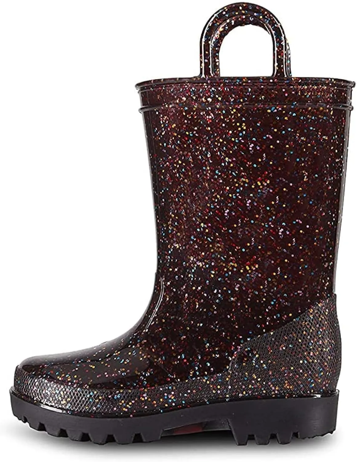 sporto Unisex-Child Jazz Glitter Boots Waterproof Slip-On Lined Rubber Rain Shoes