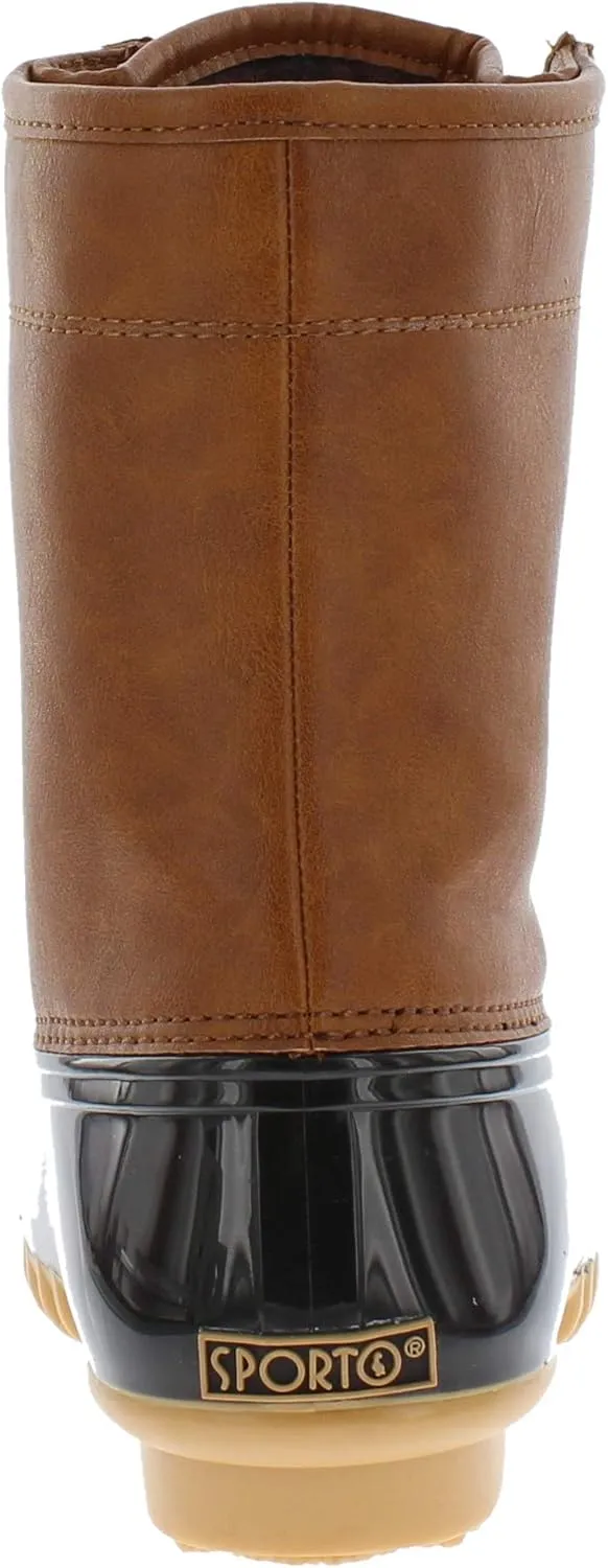 sporto Women's Duck Boots with Lace-Up Closure Attina Waterproof Mid-Calf Winter for Comfort