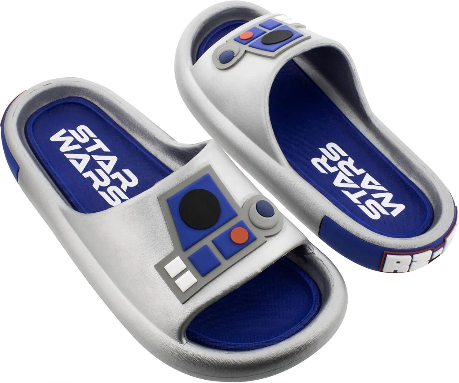 Star Wars R2-D2 Metallic Men's Cloud Comfort Slide Sandals