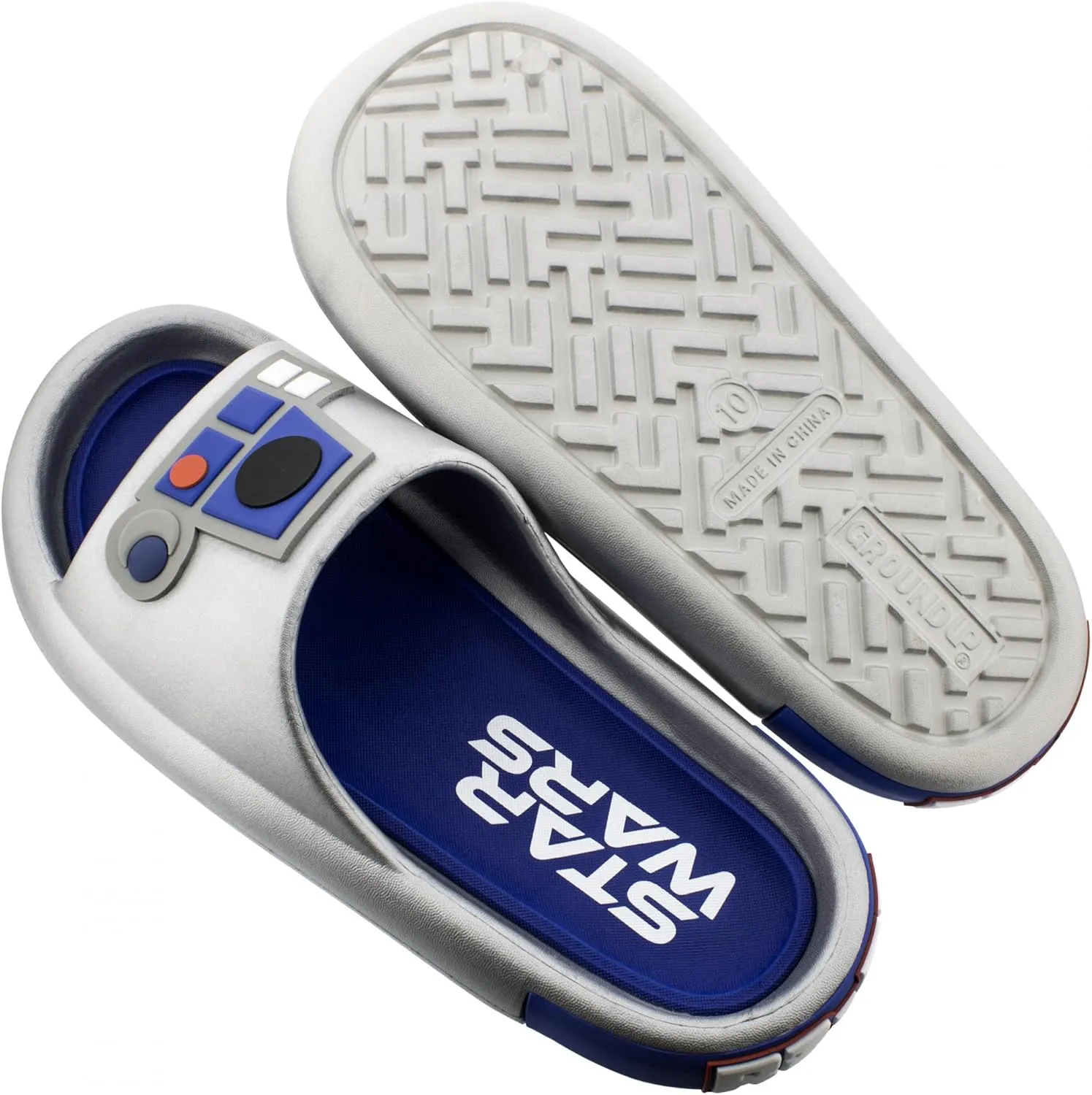 Star Wars R2-D2 Metallic Men's Cloud Comfort Slide Sandals
