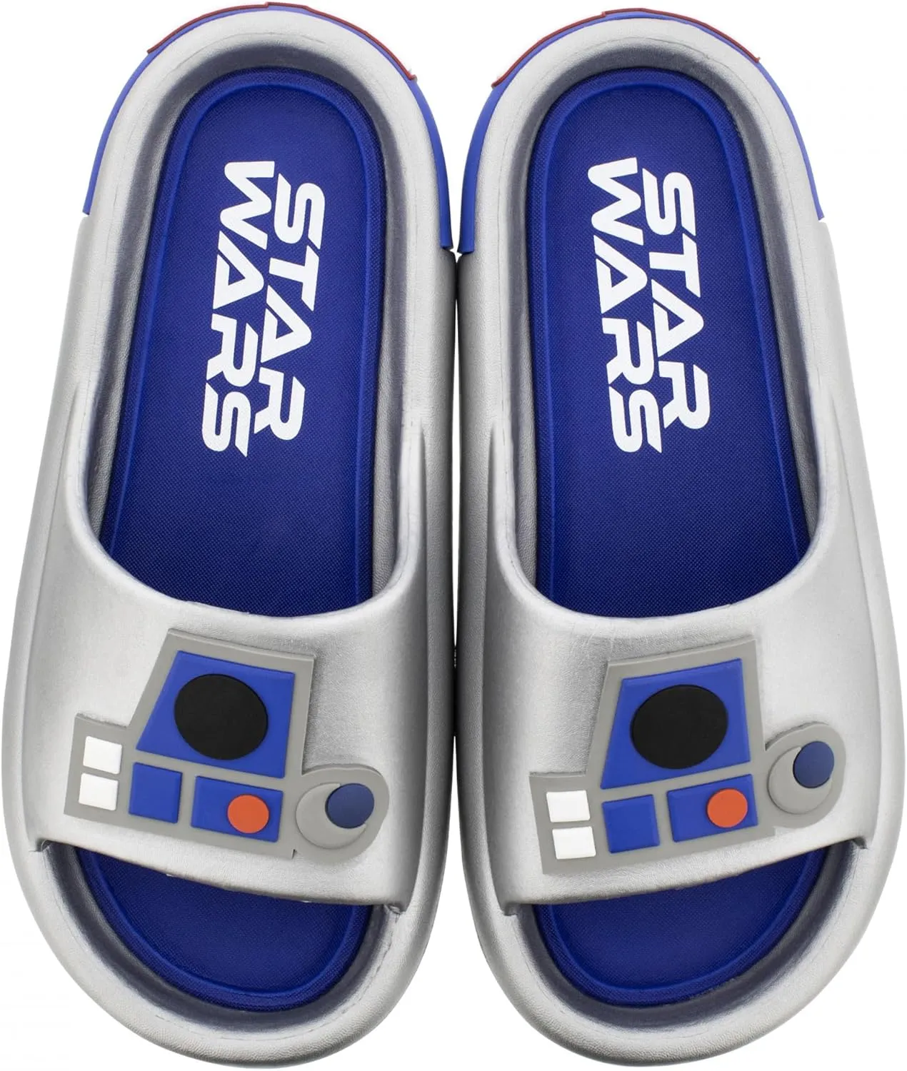 Star Wars R2-D2 Metallic Men's Cloud Comfort Slide Sandals