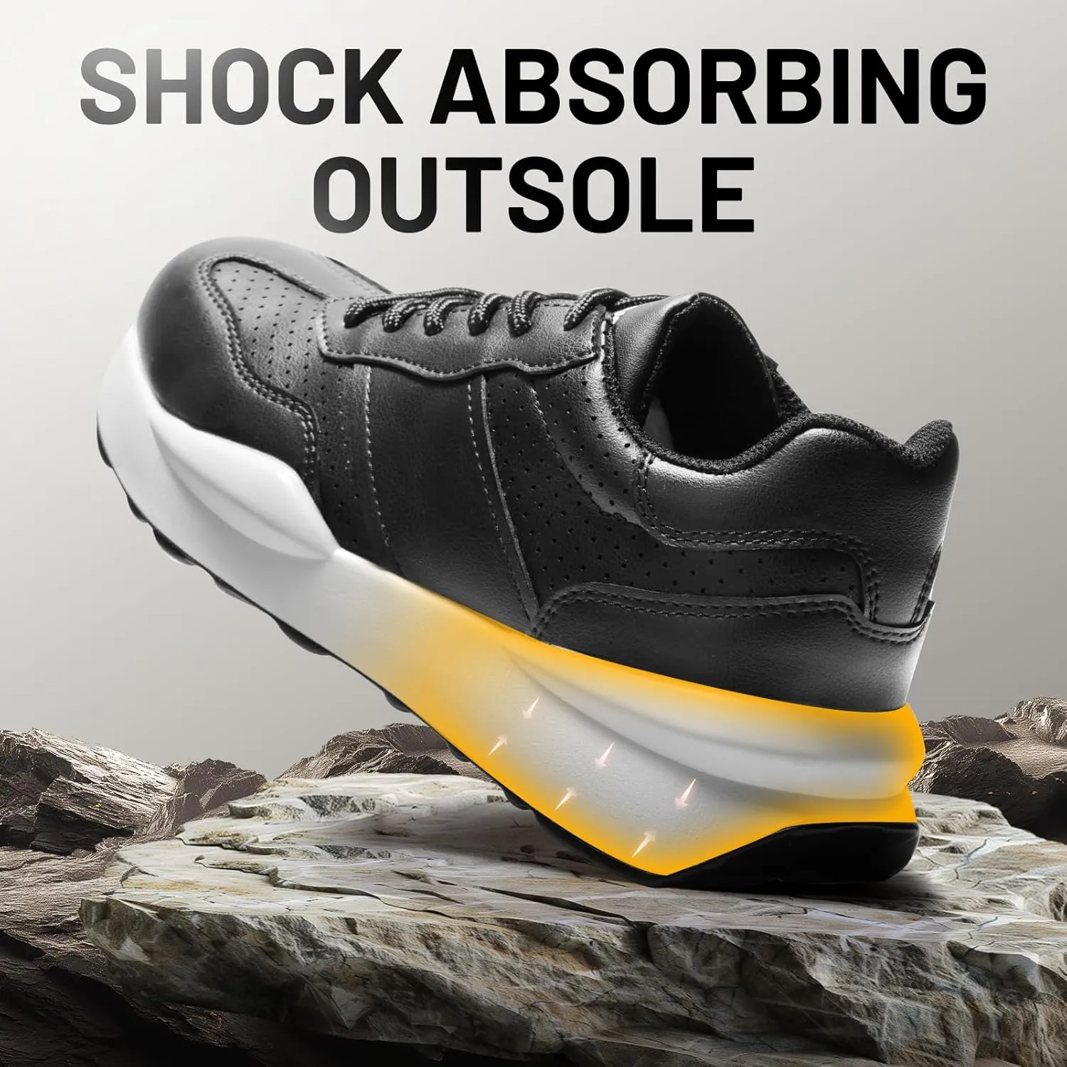 Steel Toe Shoes for Women Comfortable Lightweight Memory Foam Work Shoes Women's Indestructible Composite Toe Construction Safety Sneakers
