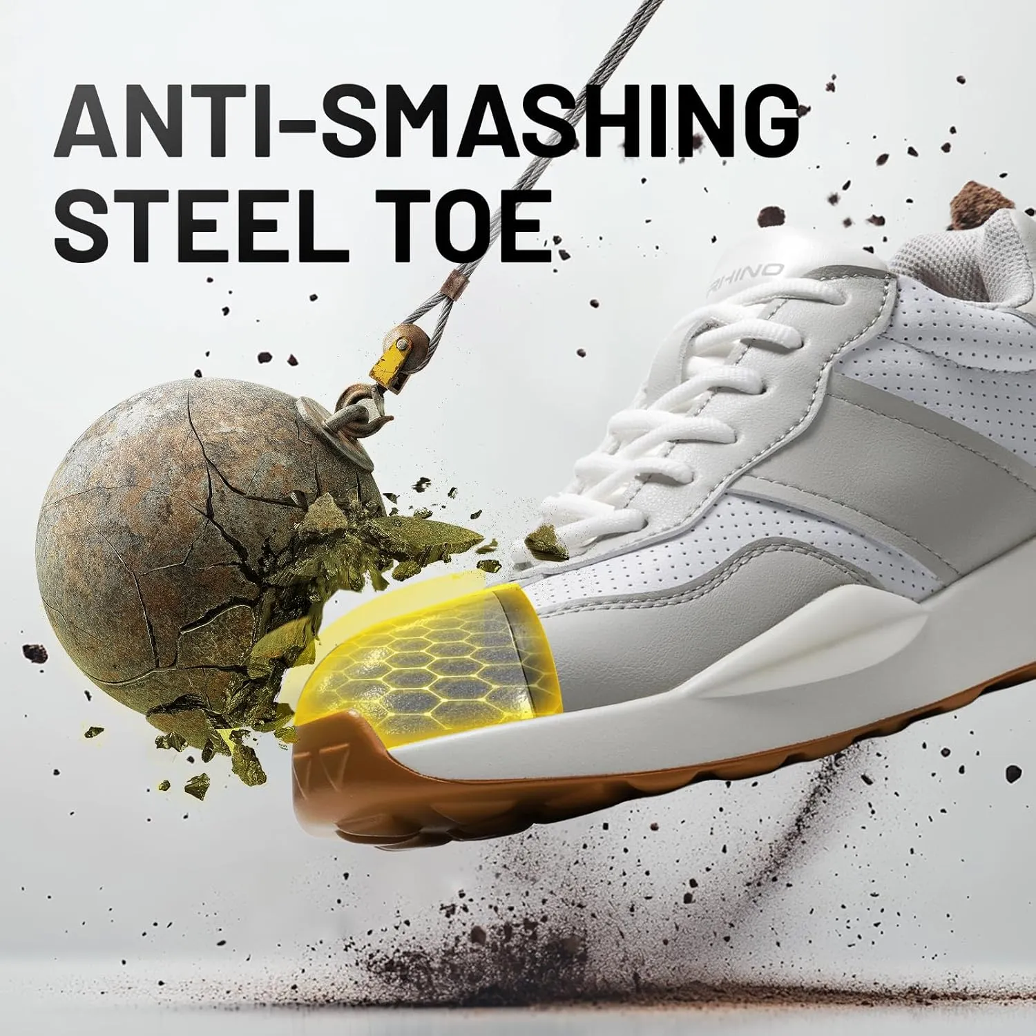 Steel Toe Shoes for Women Comfortable Lightweight Memory Foam Work Shoes Women's Indestructible Composite Toe Construction Safety Sneakers