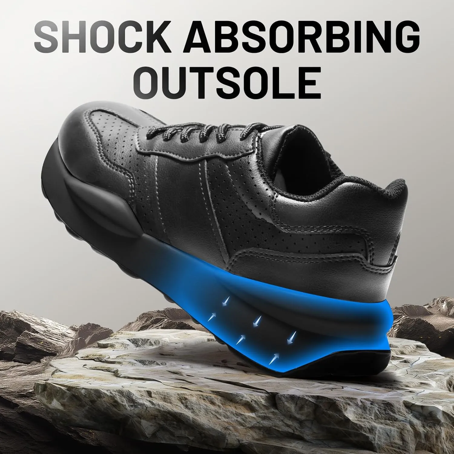 Steel Toe Shoes for Women Comfortable Lightweight Memory Foam Work Shoes Women's Indestructible Composite Toe Construction Safety Sneakers