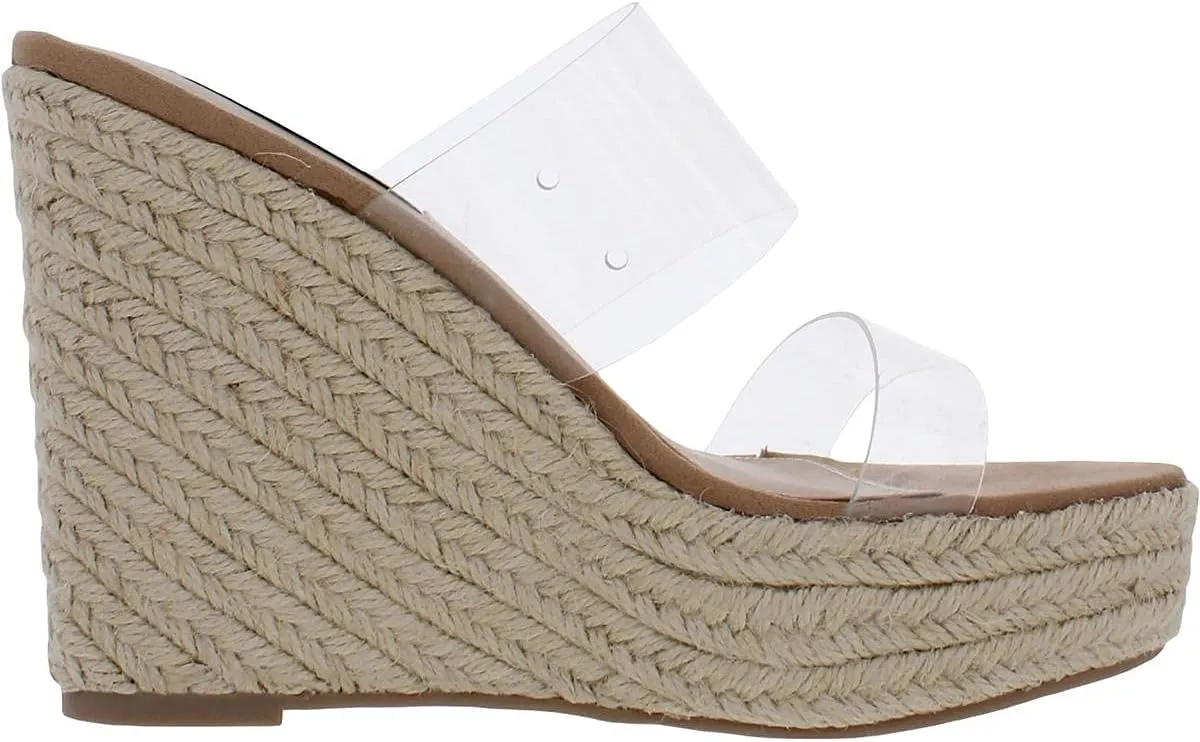 Steve Madden Sunrise Wedge Sandals for Women - Jute Wrapped Wedge Heel, Padded Footbed, and Open-Toe