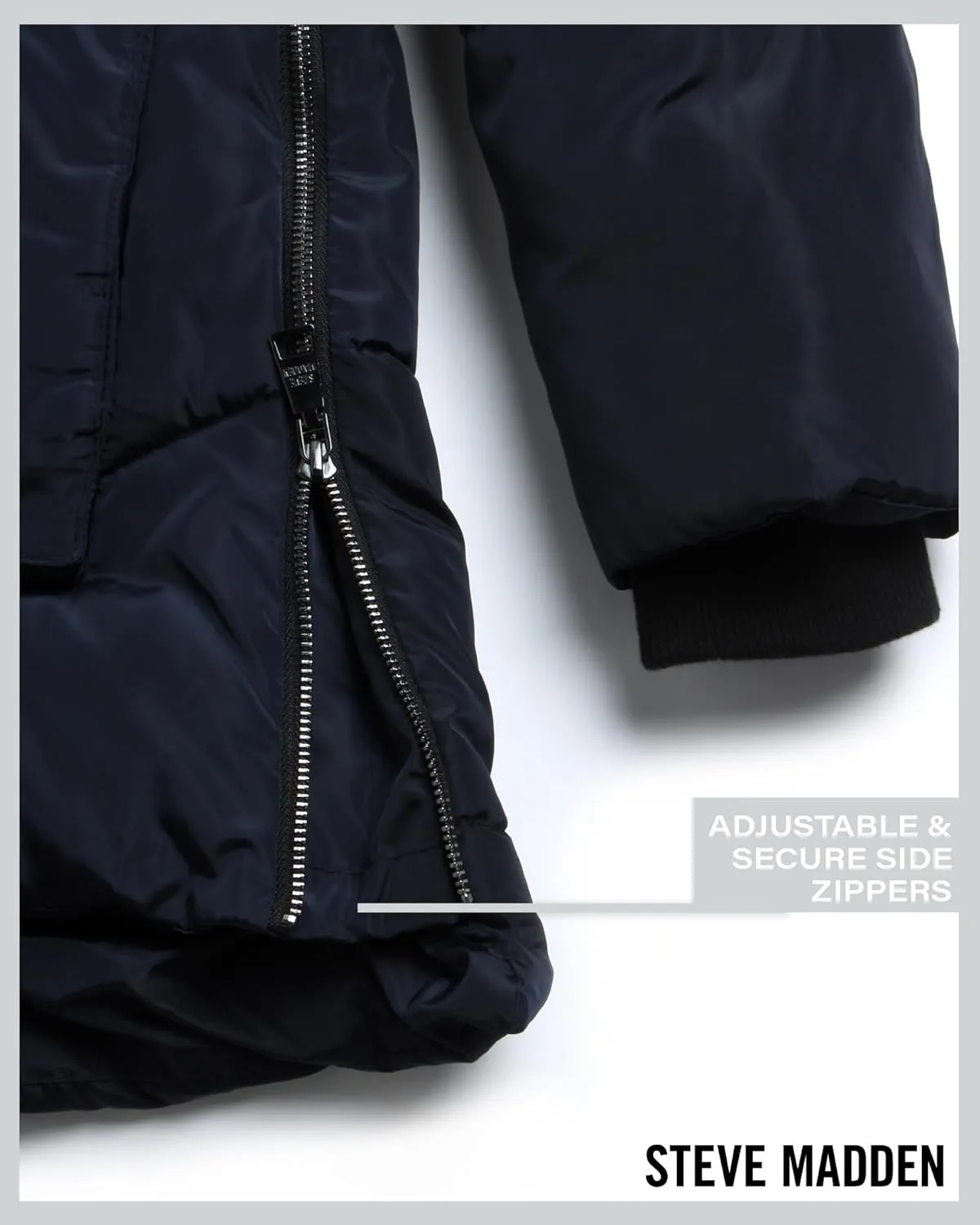 Steve Madden Women's Long Parka - Insulated Quilted Puffer Winter Coat for Women with Faux Sherpa Hood (Sizes: S-XL)