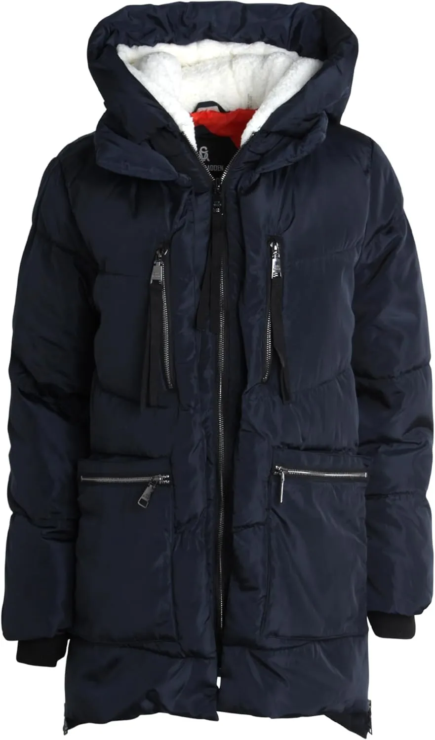 Steve Madden Women's Long Parka - Insulated Quilted Puffer Winter Coat for Women with Faux Sherpa Hood (Sizes: S-XL)