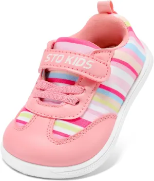 STQ Toddler Girls Boys Wide Toe Barefoot Shoes Kids Walking Tennis Comfort Sneakers Lightweight Breathable Gym Shoe