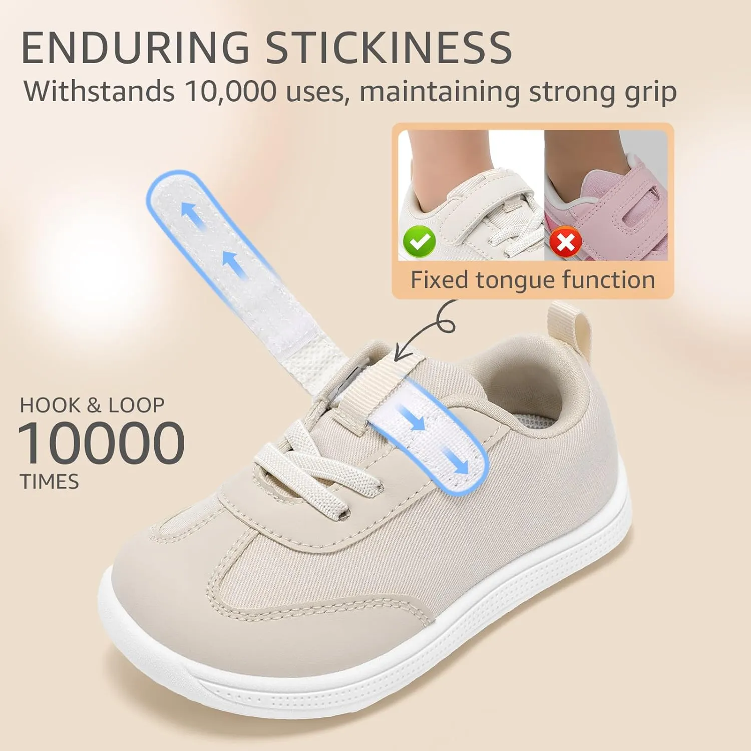 STQ Toddler Girls Boys Wide Toe Barefoot Shoes Kids Walking Tennis Comfort Sneakers Lightweight Breathable Gym Shoe