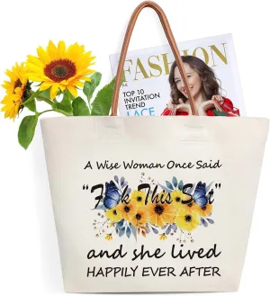 Sunflower Canvas Tote Bag for Women, Birthday Gifts for Mom Sister Female Friend, Multipurpose Shoulder Bag with Leather Handle, Durable Beach Bag Shopping Grocery Bags Work Book Tote Gifts-3s