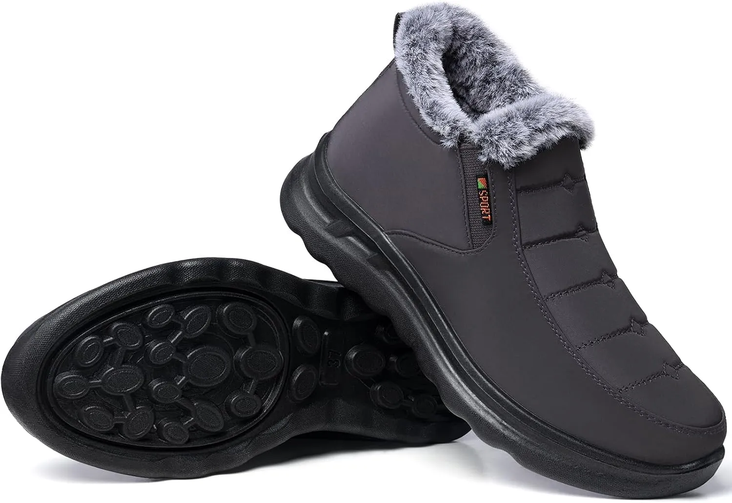 TEMOFON Snow Boots for Women Winter: Waterproof Warm Fur Lined Booties Slip On Comfortable Wide Width Outdoor Lightweight Ankle Boot