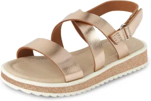The Children's Place Girl's Baby Toddler Platform Sandals with Adjustable Ankle Strap