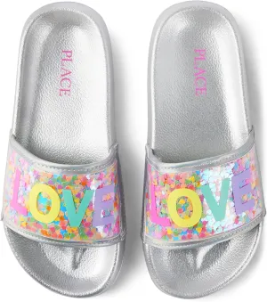 The Children's Place Girls Everday Slip on Slide Sandals