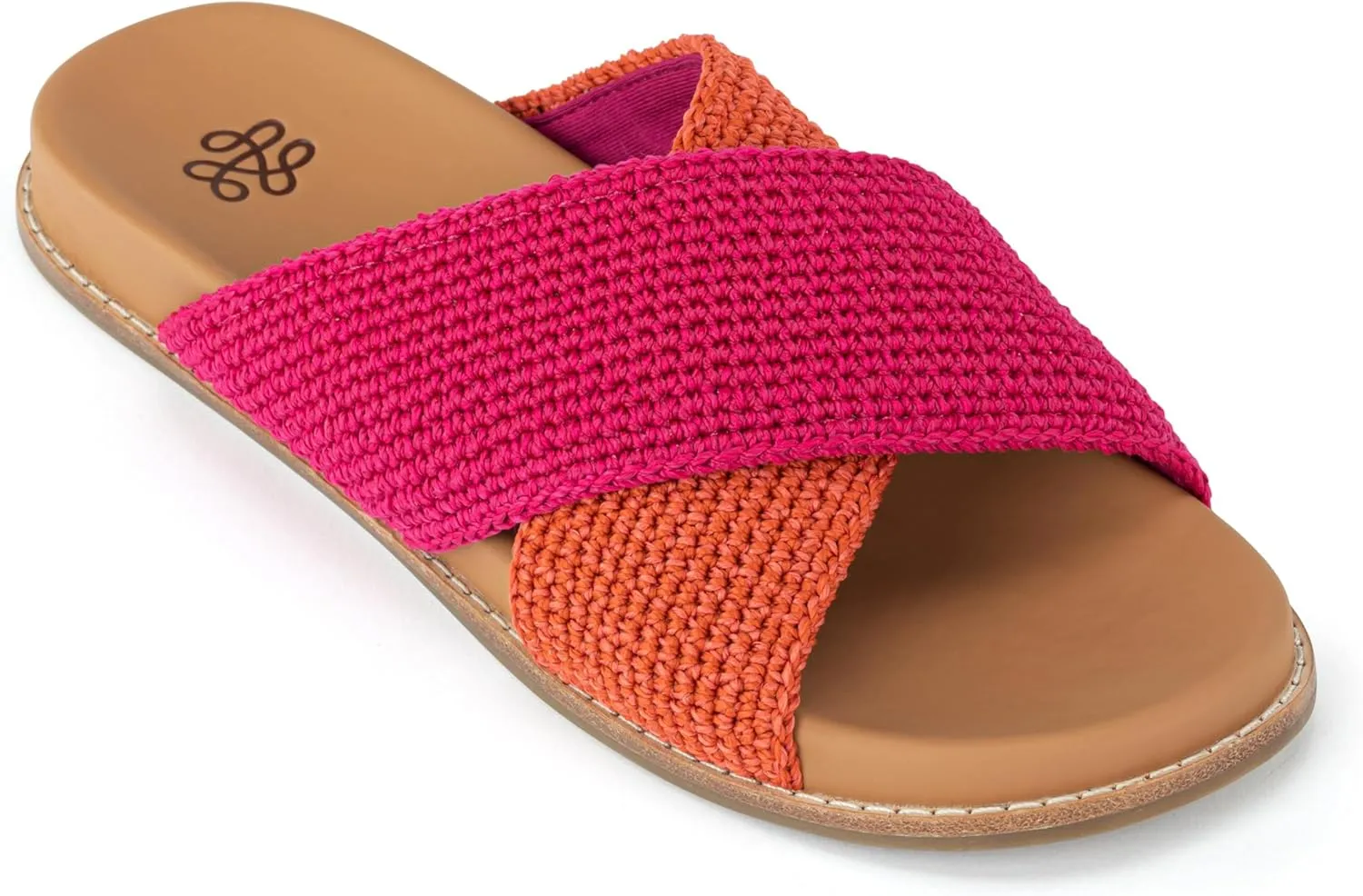 The Sak Penelope Slide Sandal - Women's Flat Fashion Slides with Soft Cushion Sole -Hand Crochet Slip On Sandals For Everyday