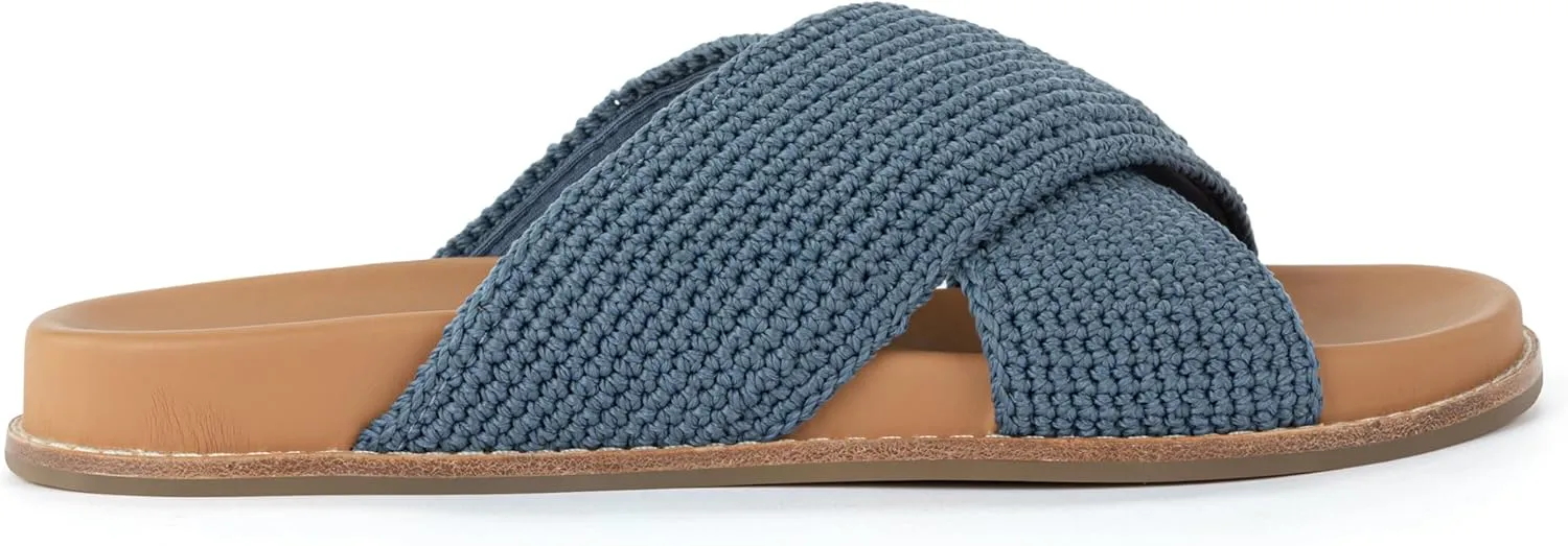 The Sak Penelope Slide Sandal - Women's Flat Fashion Slides with Soft Cushion Sole -Hand Crochet Slip On Sandals For Everyday