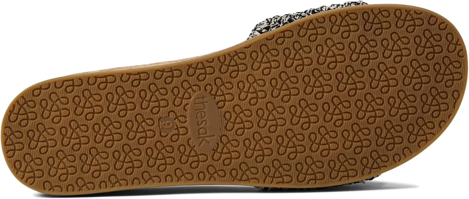 The Sak Women's Mendocino Slide Crochet, Slip On Sandals, Summer Open Toe Shoes