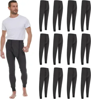 Thermal Pants for Men, Long Johns Mens Underwear Bulk Wholesale, Cotton, Solid Colors, Shelter Donations