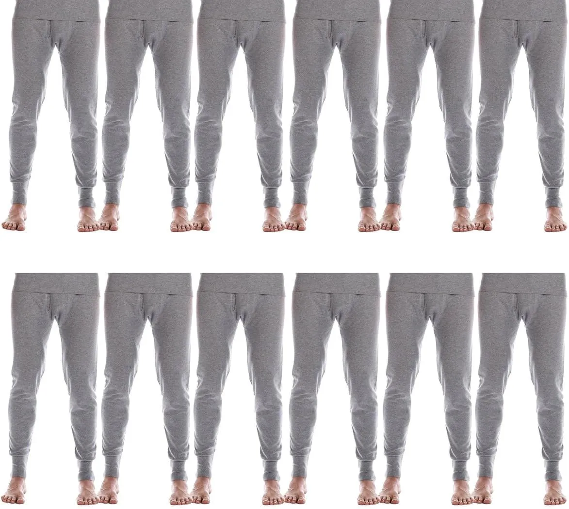Thermal Pants for Men, Long Johns Mens Underwear Bulk Wholesale, Cotton, Solid Colors, Shelter Donations