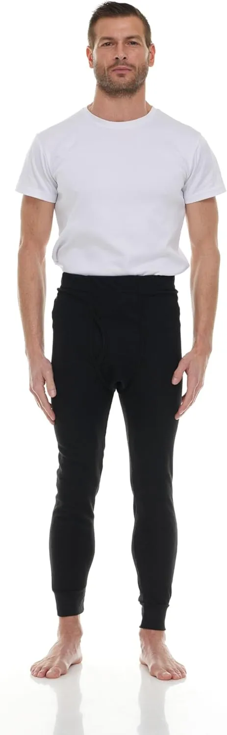Thermal Pants for Men, Long Johns Mens Underwear Bulk Wholesale, Cotton, Solid Colors, Shelter Donations