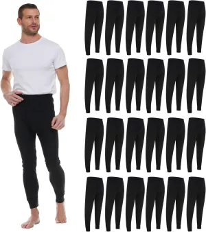Thermal Pants for Men, Long Johns Mens Underwear Bulk Wholesale, Cotton, Solid Colors, Shelter Donations