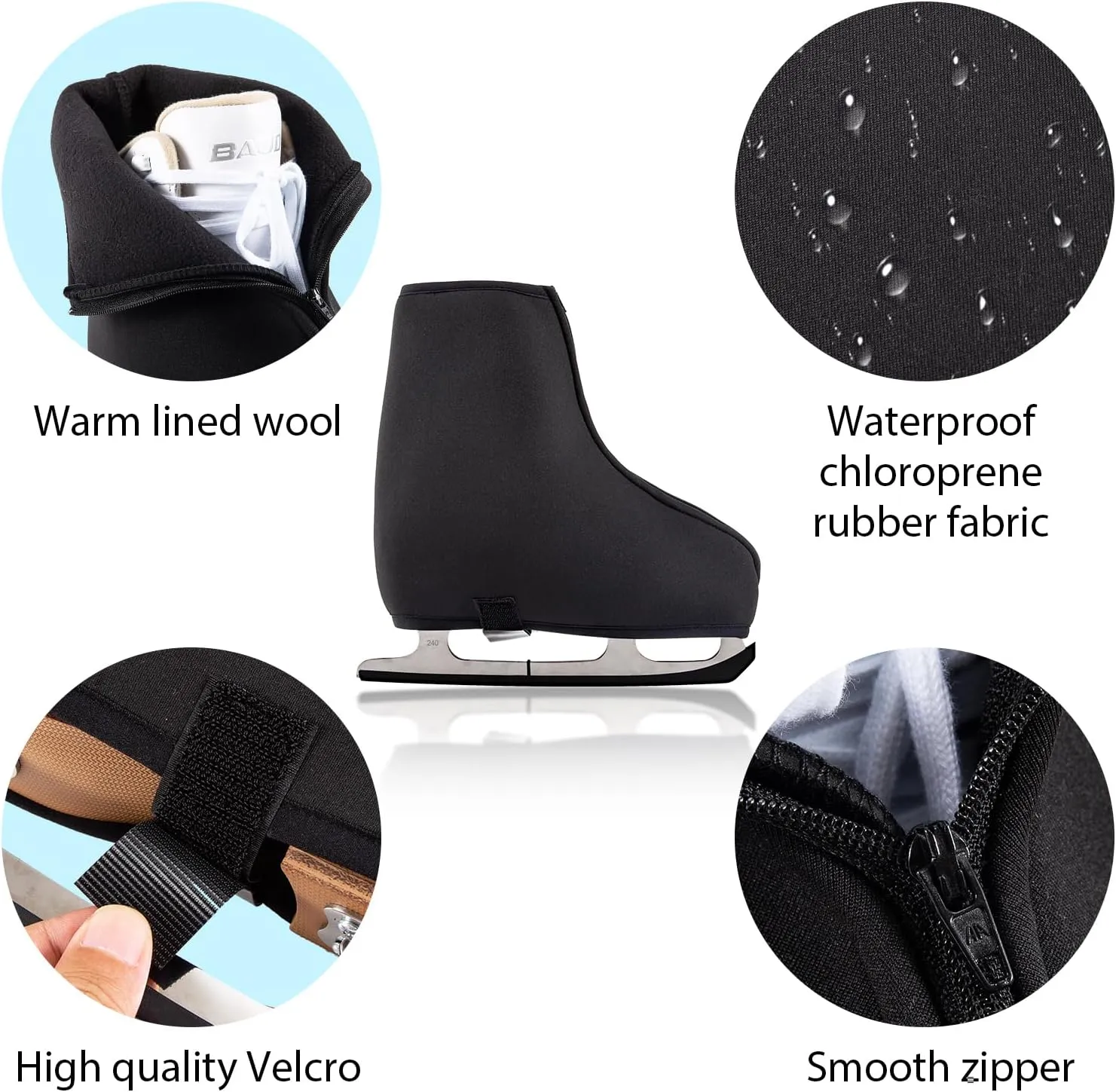 Thermal Skate Covers,Insulated Warm Skate Boot Covers for Ice Skating and Figure Skates,Skating Cover For Kids Youth Adults