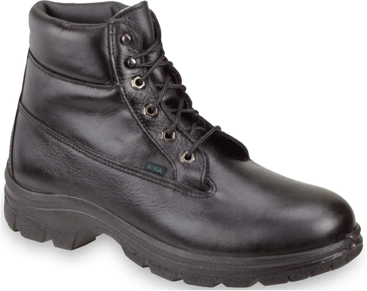 Thorogood Soft Streets Weatherbuster 6" Athletic Work Boots for Men - Insulated Premium Black Leather with Slip-Resistant Outsole; Berry Compliant and Postal Certified