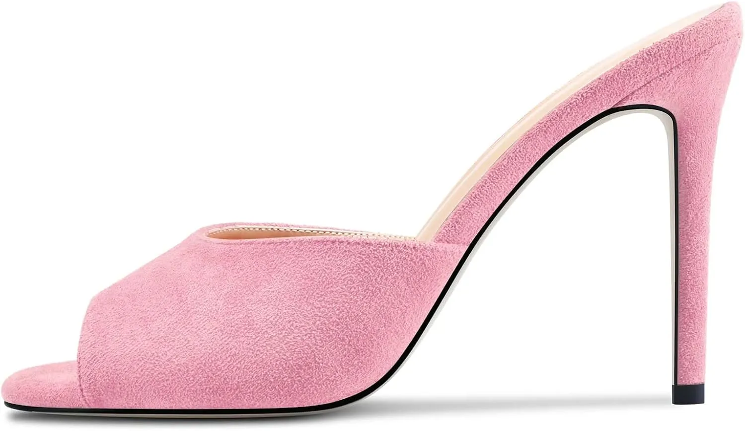 TNYNFBEB Women Stiletto High Heel Peep Open Toe Sandals Slingback Slip-on Wedding Office Cute Basic Classic 3.9 Inches Heels