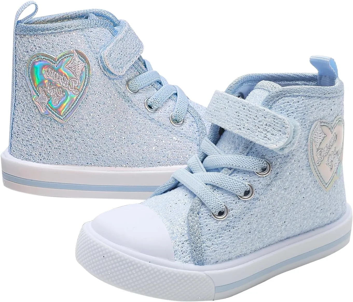 Toddler Girls Sneakers Kids High Top Casual Canvas Shoes with Sparkle Color Change Flipping Sequins