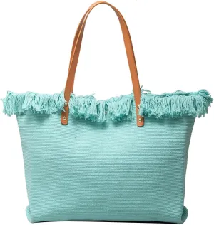 Tote Bag for Women Cute Canvas Shoulder Bag Summer Vibe Beach Bag Casual Handbag Bohemian Hobo Bag with Tassels