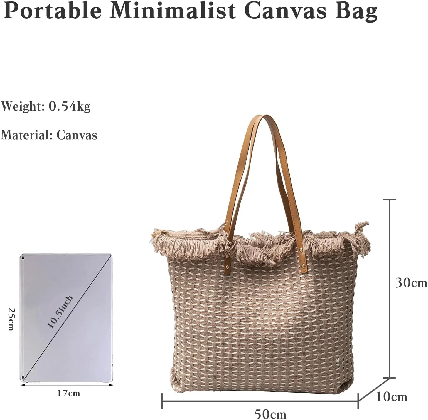Tote Bag for Women Cute Canvas Shoulder Bag Summer Vibe Beach Bag Casual Handbag Bohemian Hobo Bag with Tassels