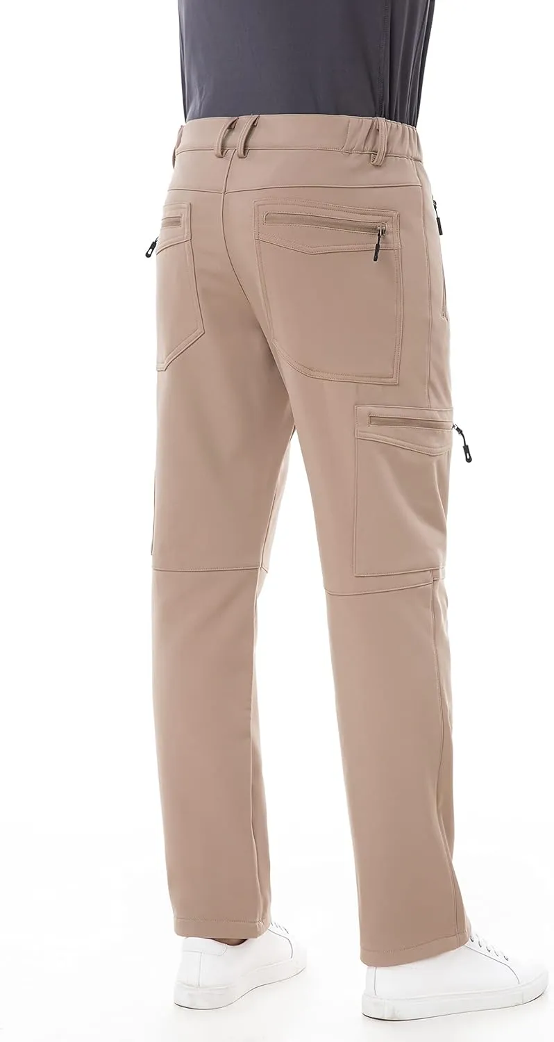 TRAILSIDE SUPPLY CO. Men's Fleece Lined Insulated Pants Softshell Pants,Water and Wind-Resistant