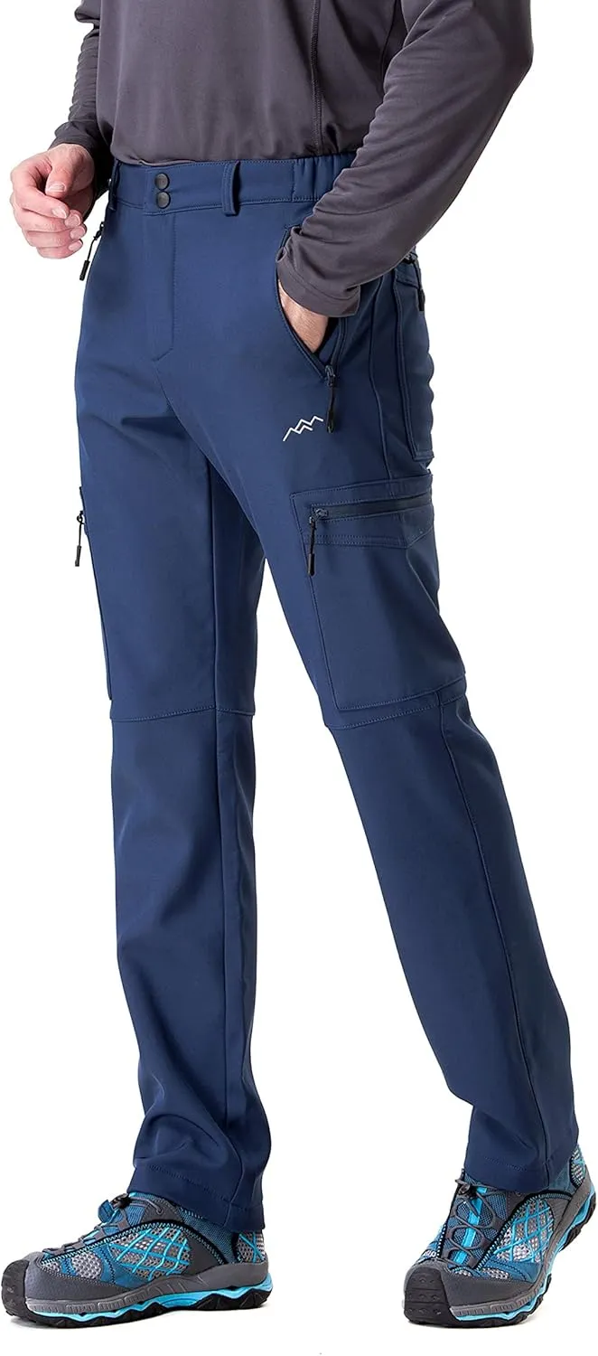 TRAILSIDE SUPPLY CO. Men's Fleece Lined Insulated Pants Softshell Pants,Water and Wind-Resistant