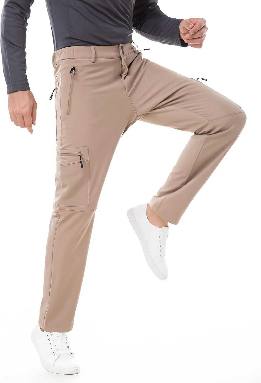 TRAILSIDE SUPPLY CO. Men's Fleece Lined Insulated Pants Softshell Pants,Water and Wind-Resistant