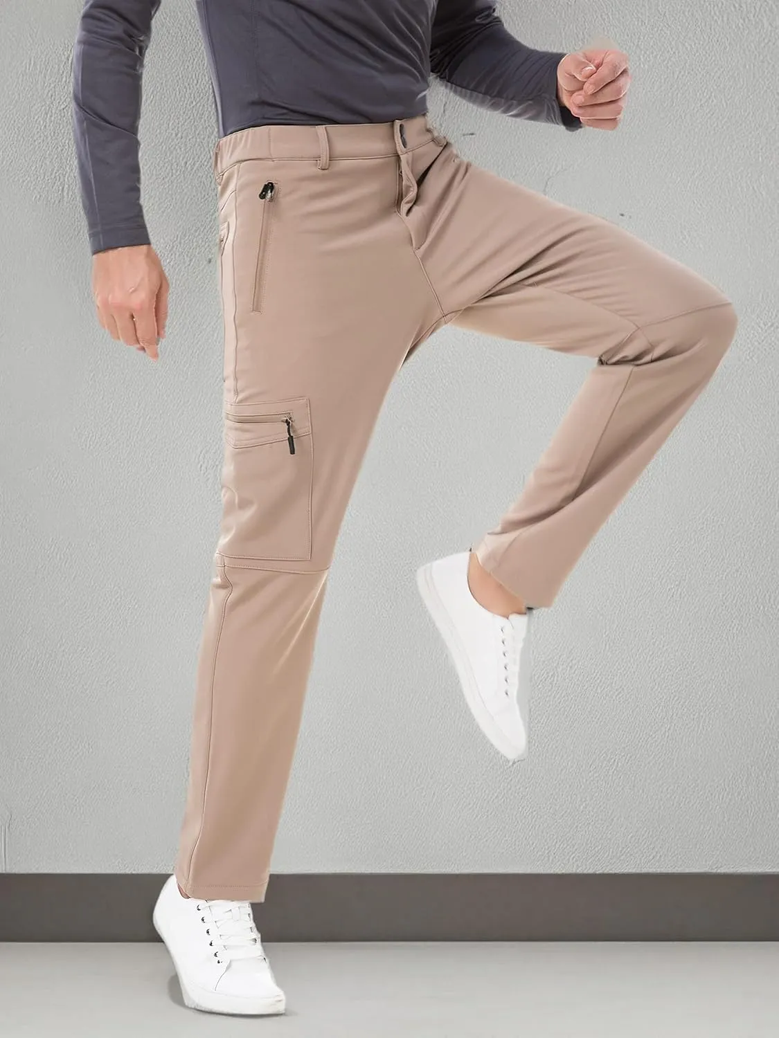TRAILSIDE SUPPLY CO. Men's Fleece Lined Insulated Pants Softshell Pants,Water and Wind-Resistant