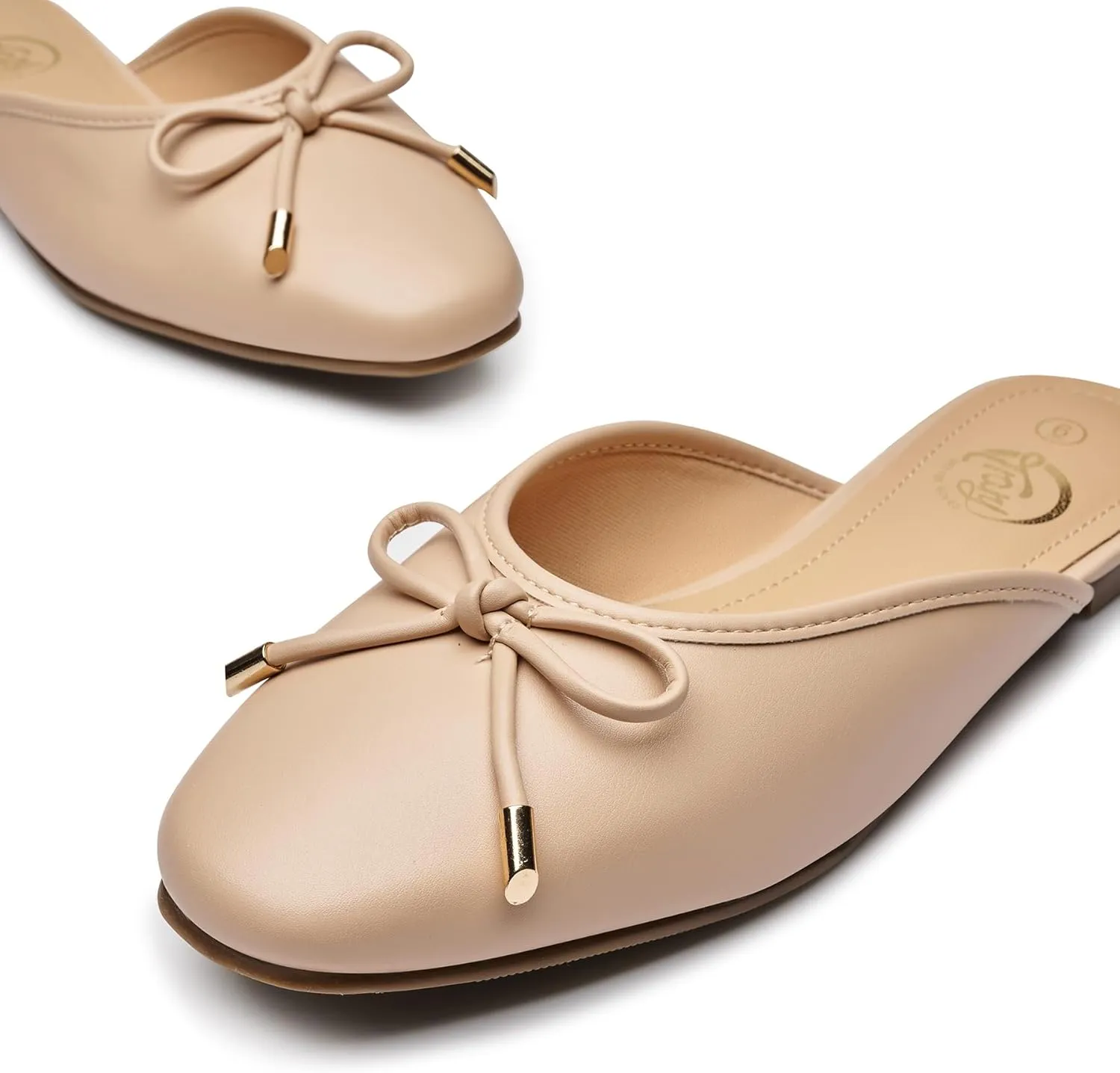 Trary Mules for Women 2025, Womens Mules Slip on Comfortable Bow Pointed Toe Womens Loafers, Backless Flats Mules Shoes for Women with Knot