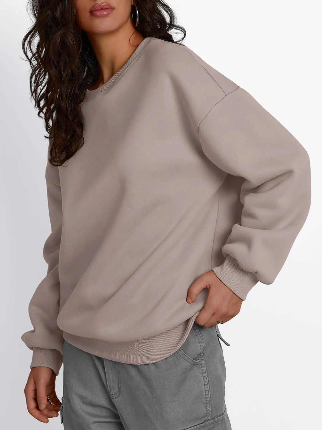 Trendy Queen Women's Winter Fleece Sherpa Lined Sweatshirts 2025 Crewneck Long Sleeve Pullover Hoodies Outfits Clothes