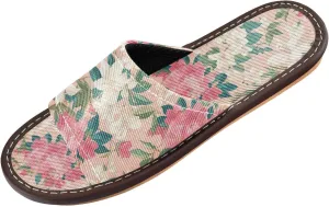 Tropical Pink FLOWER and whites Women Men's Bedroom Slippers Portable Non Slip Sandals for Beach Travel Outdoor