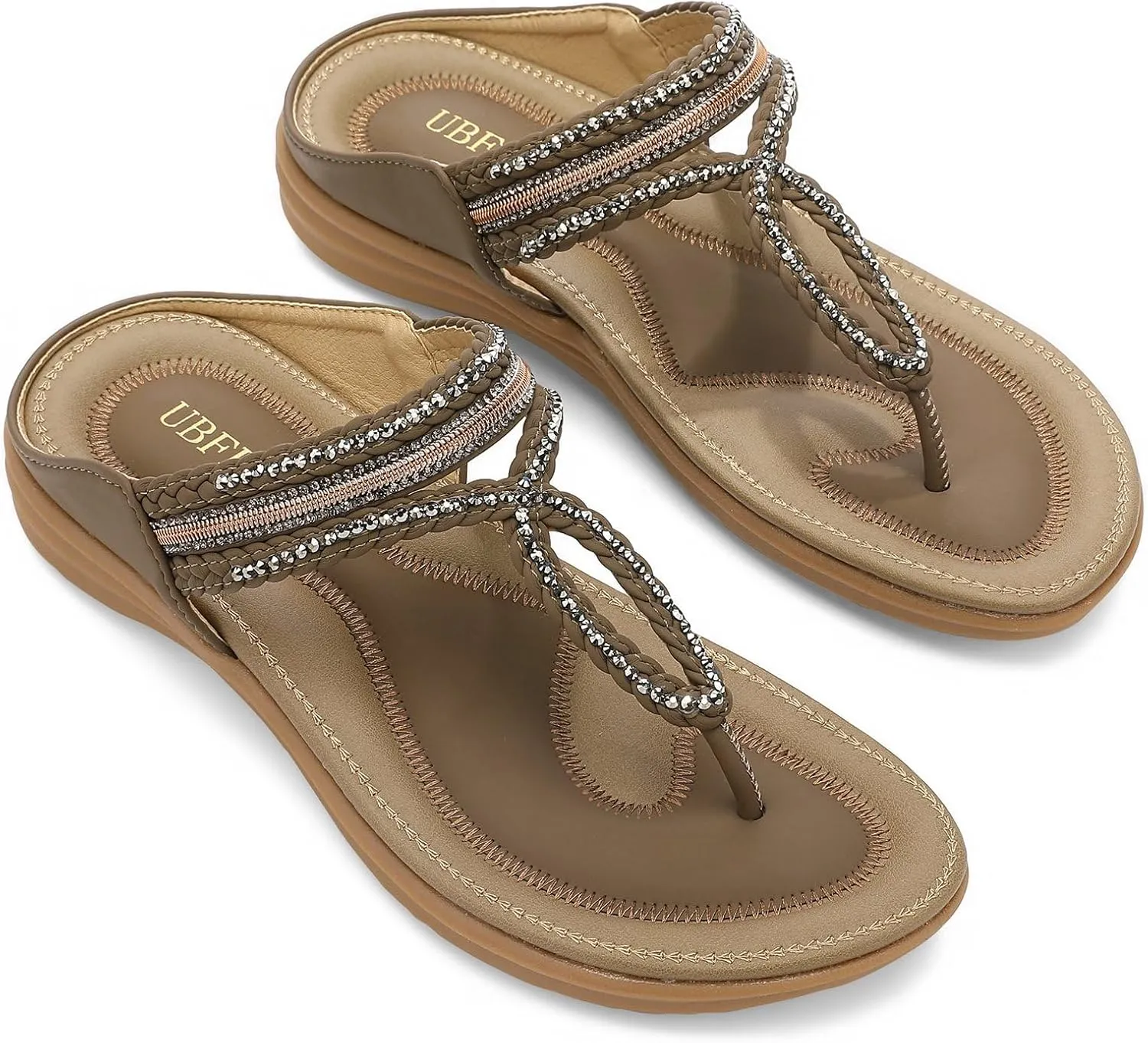 UBFEN Womens Slides Walking Sandals Comfortable Platform Slip On Dressy Summer