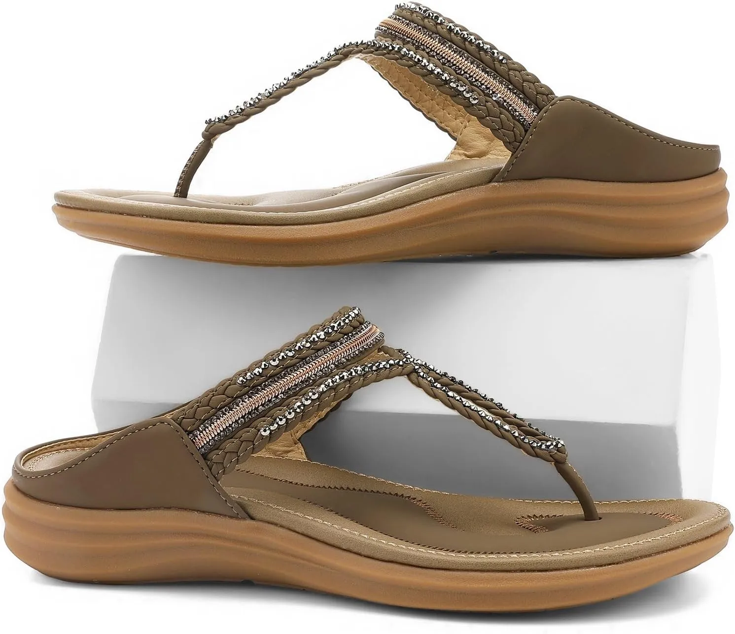 UBFEN Womens Slides Walking Sandals Comfortable Platform Slip On Dressy Summer