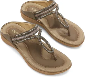 UBFEN Womens Slides Walking Sandals Comfortable Platform Slip On Dressy Summer