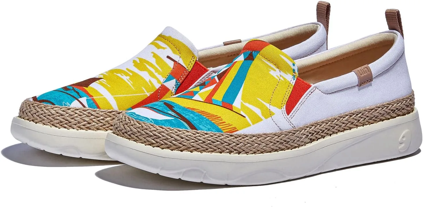 UIN Women's Art Painted Loafers Slip On Casual Travel Shoes Lightweight Comfort Walking Fashion Sneaker Tarragona Series