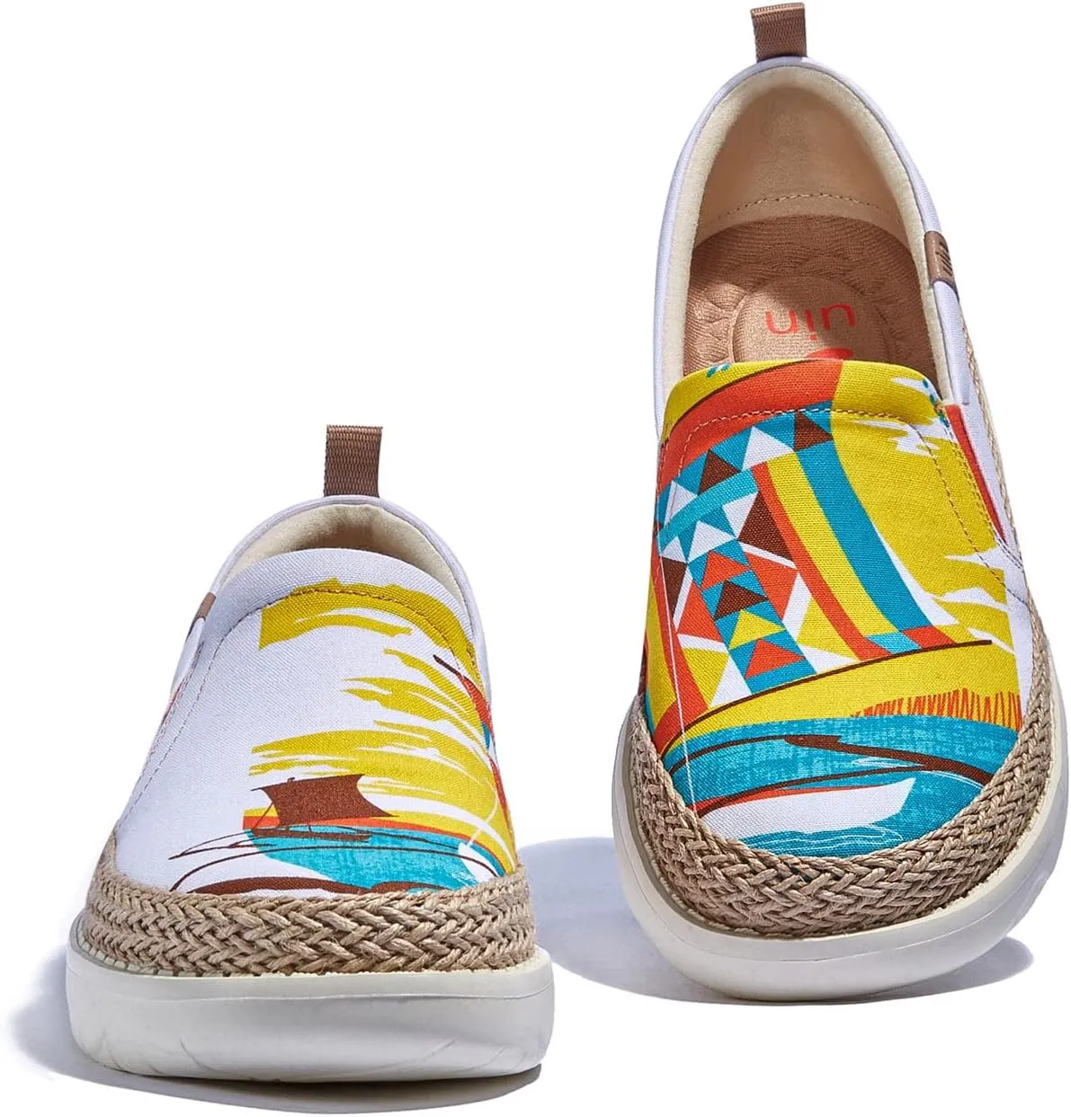 UIN Women's Art Painted Loafers Slip On Casual Travel Shoes Lightweight Comfort Walking Fashion Sneaker Tarragona Series