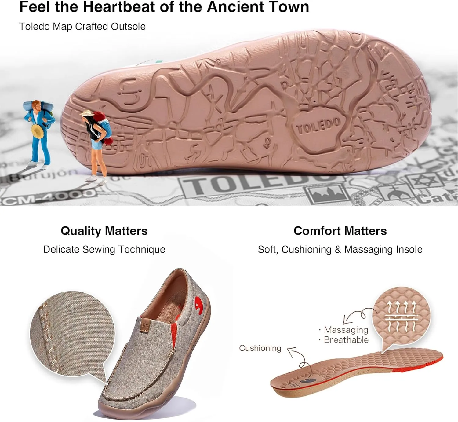 UIN Women's Art Travel Shoes Slip On Casual Loafers Lightweight Comfort Fashion Sneaker Nerja