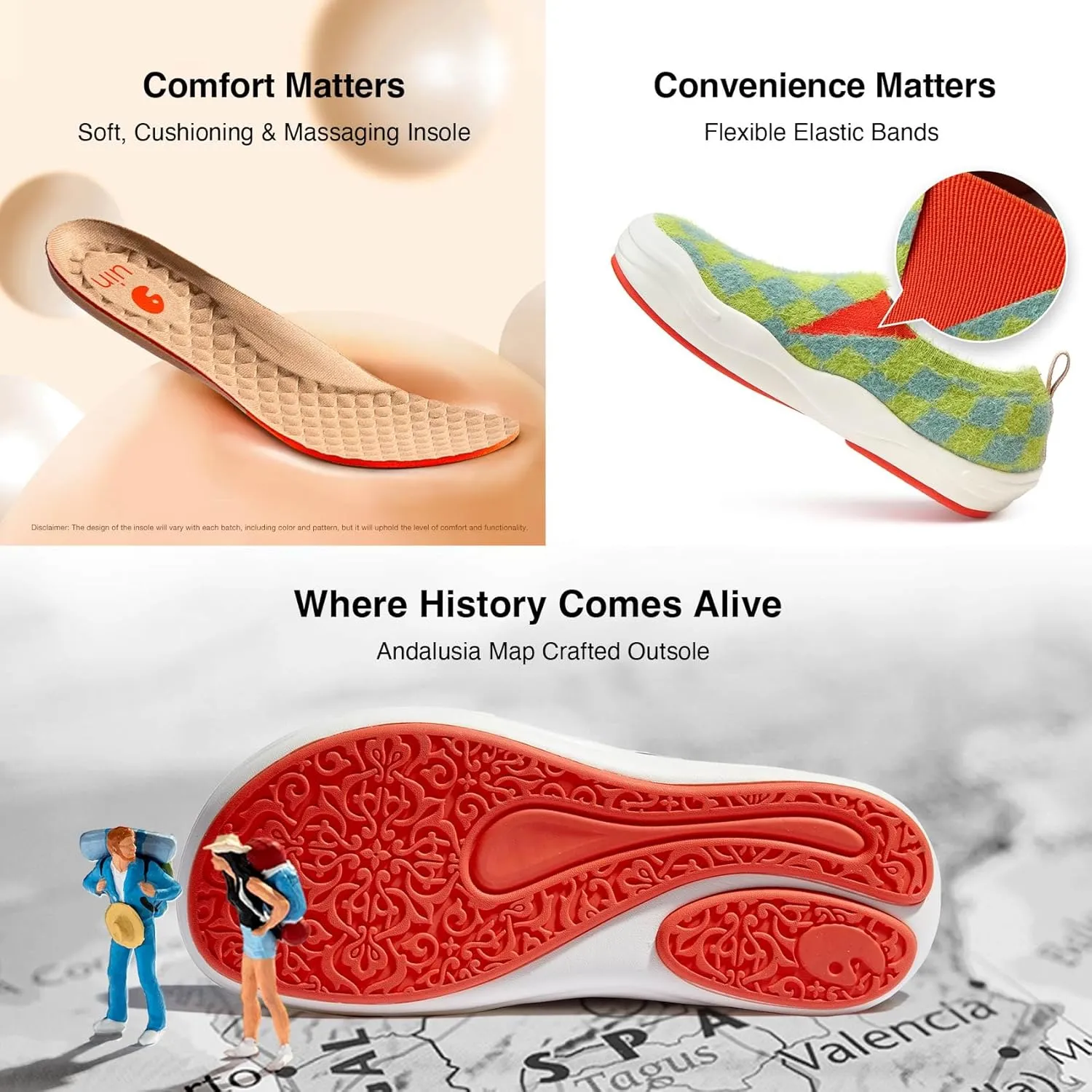 UIN Women's Slip On Loafers Lightweight Walking Sneaker Art Travel Shoes Toledo Ⅷ